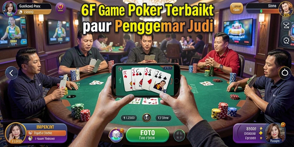 Tampilan screenshot permainan Poker di 6CF yang mendebarkan.