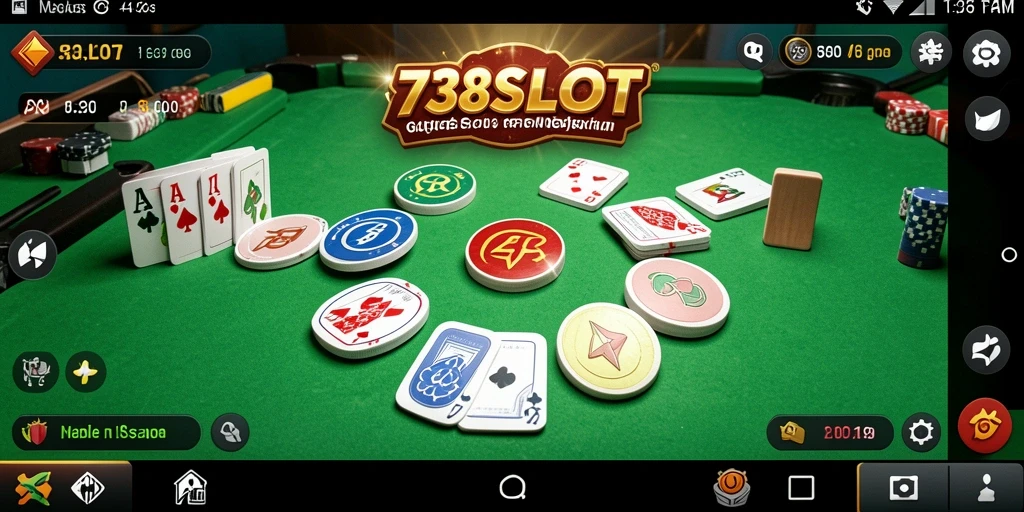 Gameplay seru dalam 738SLOT dengan pemain Gaple yang berkompetisi.