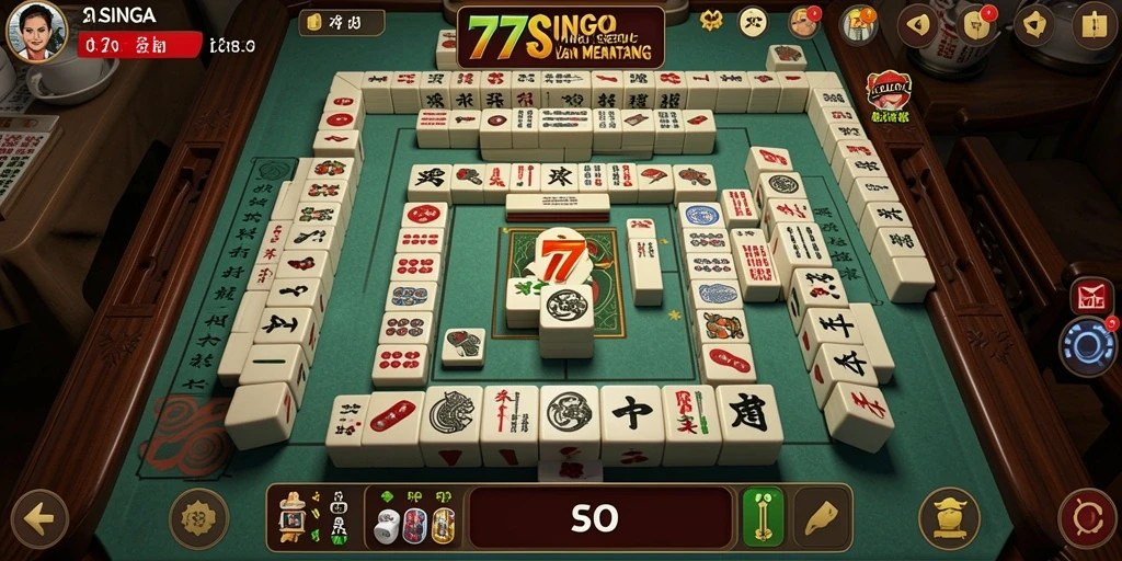 Tampilan gameplay Mahjong yang seru dan penuh warna.