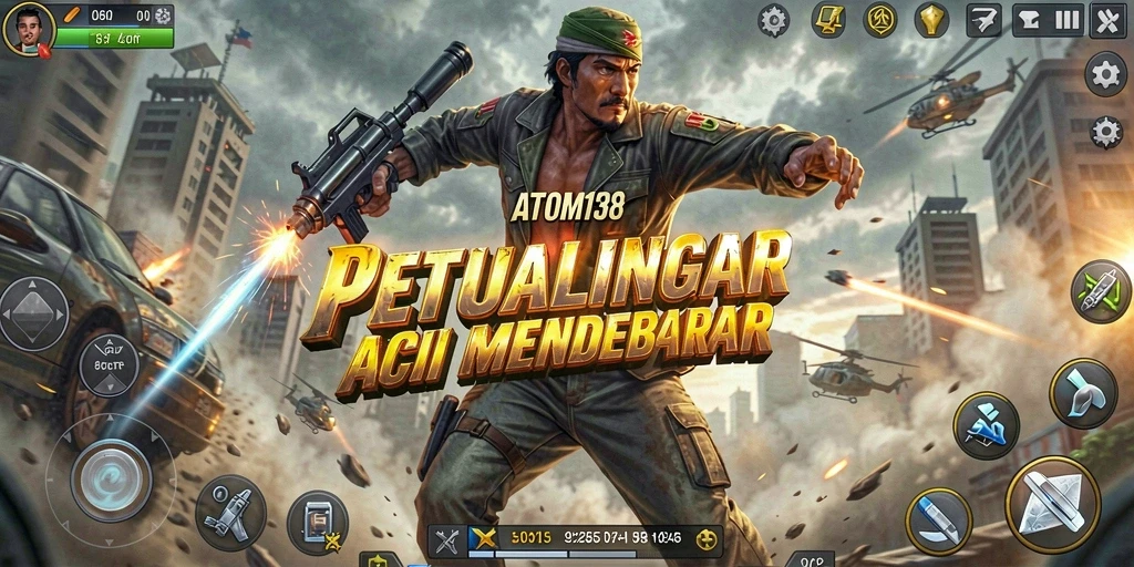 Tangkapan layar ATOM138 menampilkan pertarungan aksi yang seru dan mendebarkan.