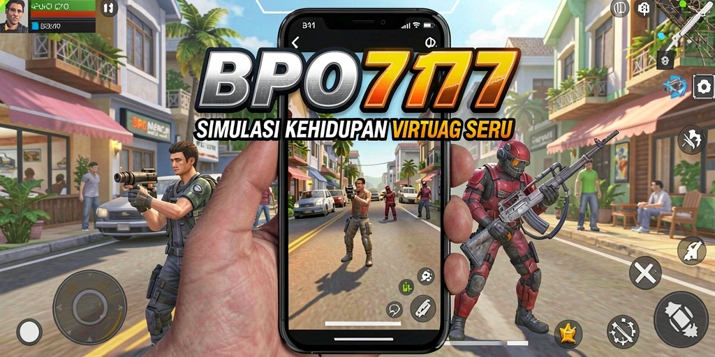 Tampilan gameplay menarik dari BPO777 yang menunjukkan simulasi kehidupan.