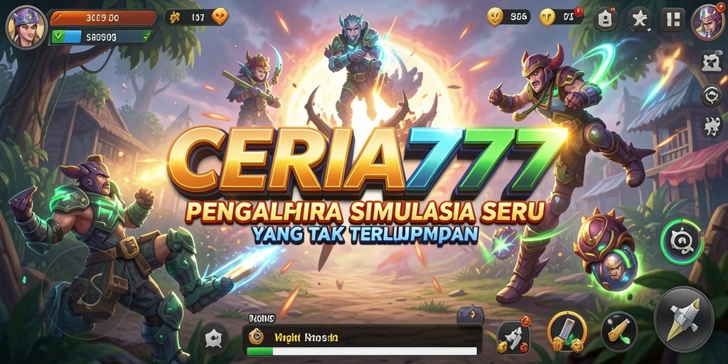 Screenshot CERIA777 menampilkan aksi seru dalam gameplay simulasi yang interaktif.