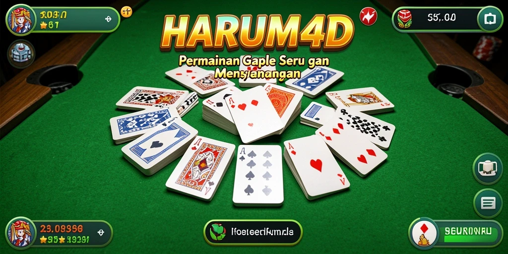 Tampilan gameplay Gaple di HARUM4D yang seru dan interaktif.