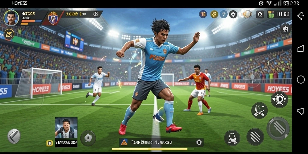 Gameplay seru HOYE55 yang menampilkan pertarungan olahraga nyata.