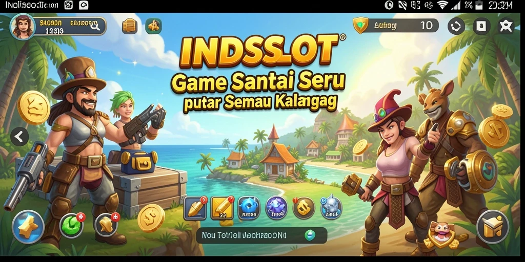 Screenshot menunjukkan gameplay seru dan mendebarkan INDSLOT.