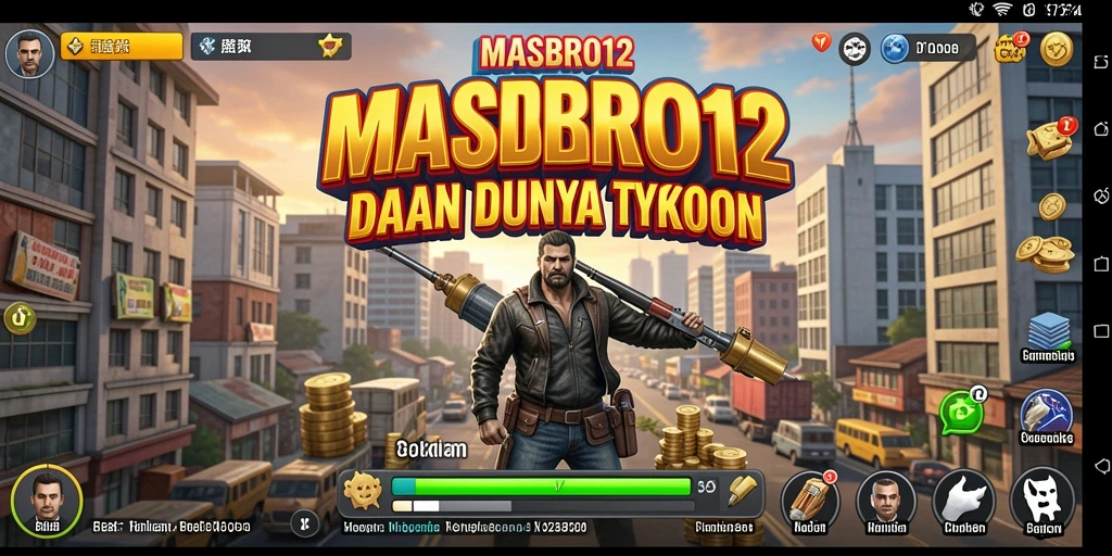 Tampilan gameplay MASBRO12 yang menawan dalam dunia Tycoon.