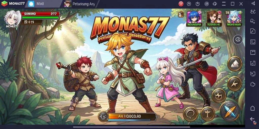 Tampilan gameplay yang menakjubkan dalam MONAS77.