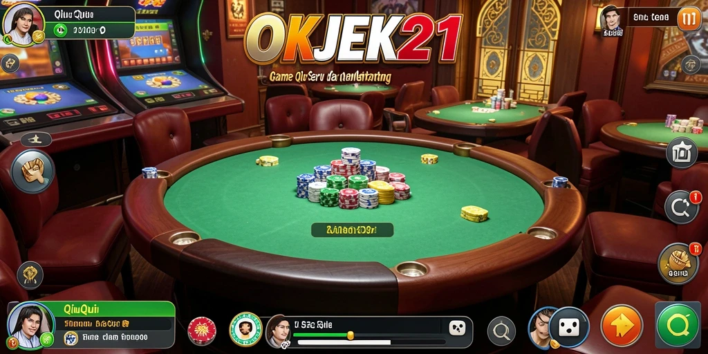 Tampilan seru gameplay QiuQiu di OKJEK21.