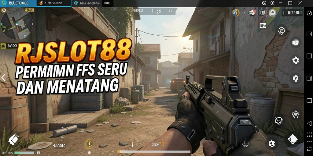 Tampilan aksi seru dalam permainan FPS RJSLOT88.