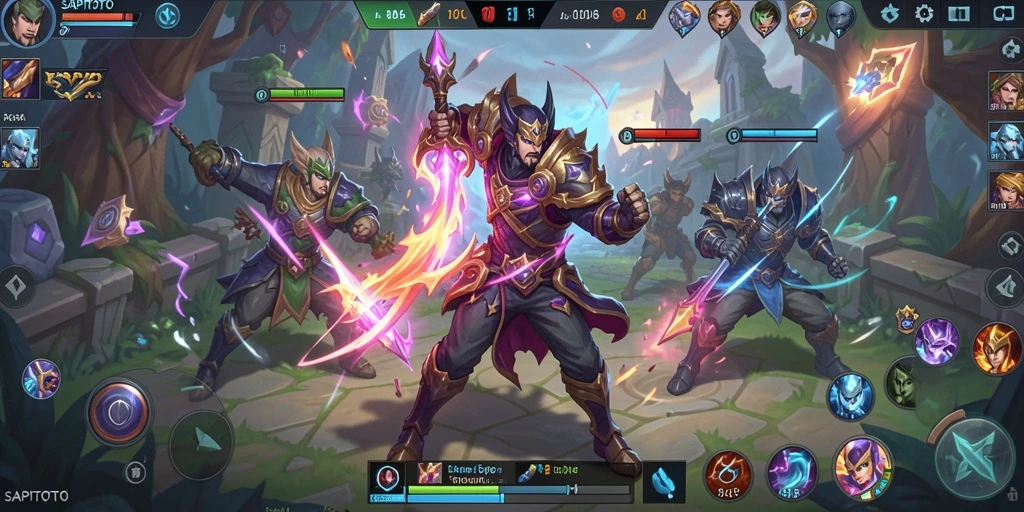 Screenshot menampilkan aksi perang seru dalam SAPITOTO.