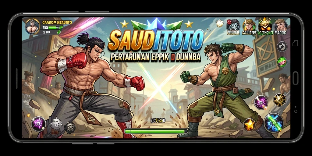Gameplay SAUDITOTO yang penuh aksi dan pertarungan seru.
