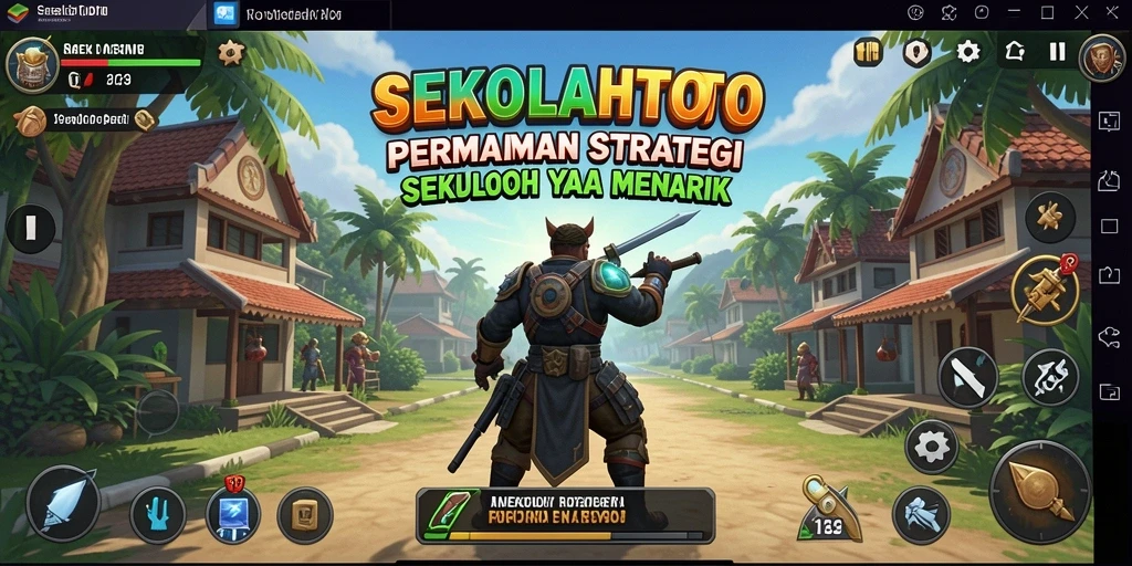 Tangkapan layar utama gameplay <strong>SEKOLAHTOTO</strong> yang memukau dengan desain sekolah.