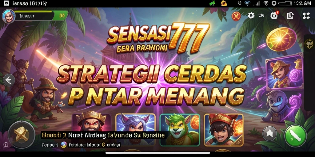 Tampilan gameplay SENSASI777 yang menampilkan pertempuran strategis yang mendebarkan.