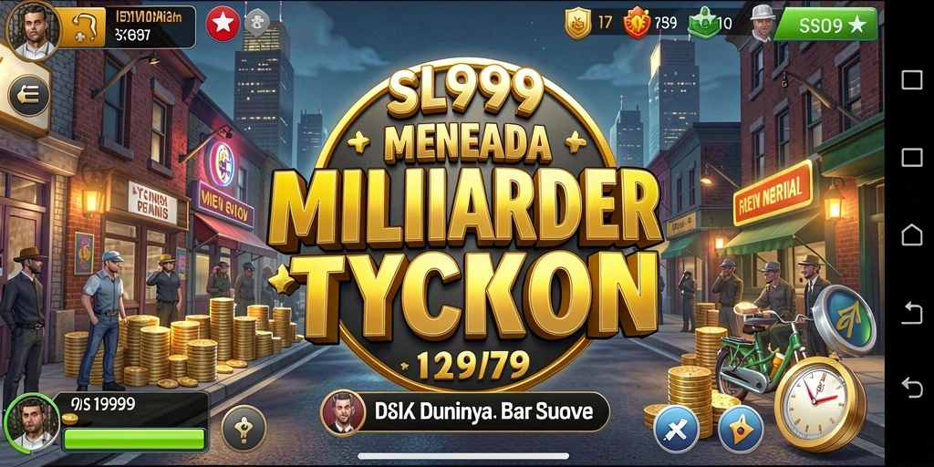 Screenshot gameplay SL999 menampilkan aksi membangun bisnis tycoon.
