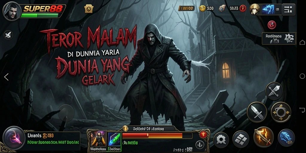 Tangkapan layar menunjukkan suasana mencekam dari gameplay HOROR SUPER88.