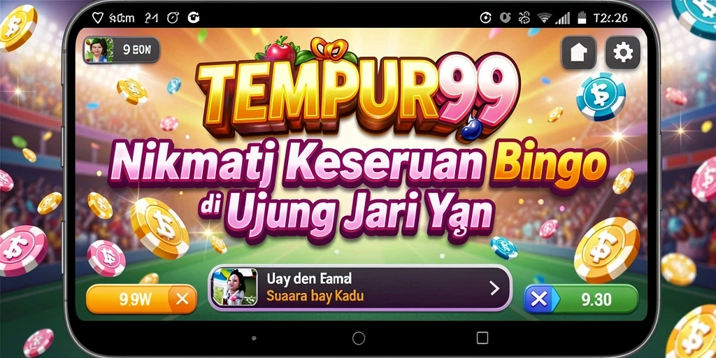 Tampilan gameplay seru dalam aplikasi Bingo TEMPUR99.