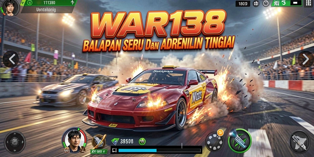 Tangkapan layar gameplay WAR138 menunjukkan aksi balapan yang intens dan menarik.