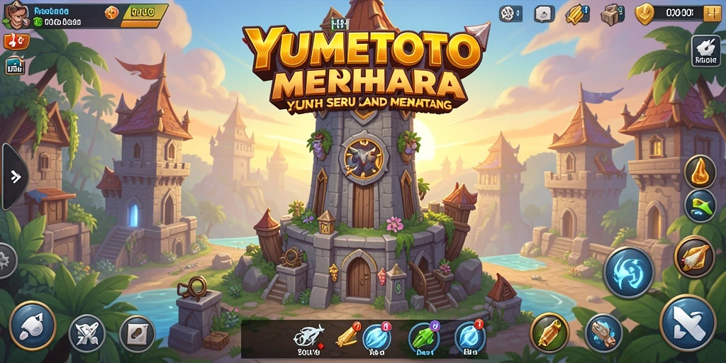 Tampilan gameplay YUMETOTO yang menakjubkan dengan strategi Tower Defense.